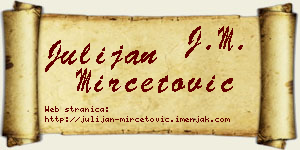 Julijan Mirčetović vizit kartica